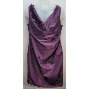 Davids Bridal Purple Formal Bridesmaid Or Prom Dress Size 14 Floral